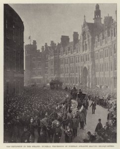 Gas Explosion in the Strand, Funeral Procession of Fireman Sprague leaving Headquarters by English Photographer
