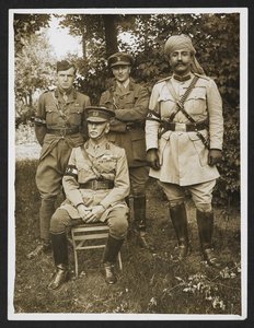 Gen. Sir James Willcocks and His Personal Staff in the Garden at His Headquarters [Merville, France]