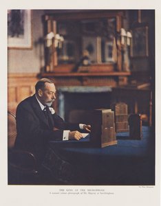 George V broadcasting his Christmas Message to the British Commonwealth and Empire by English Photographer