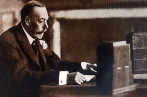 George V Broadcasting His Christmas Message to the British Commonwealth and Empire