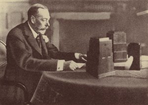 George V Broadcasting His Christmas Message to the British Commonwealth and Empire by English Photographer