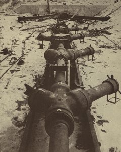 German Secret Weapon Intended to Fire Projectiles at London from Pipes Dug into Cliffs on the French Coast, Discovered by Allied Forces Advancing After the Normandy Landings, World War II by English Photographer