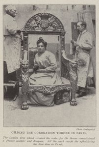 Gilding the Coronation Throne in Paris by English Photographer