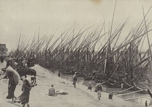 Grain boats on the Nile, showing how corn has always been brought down from Upper Egypt by English Photographer