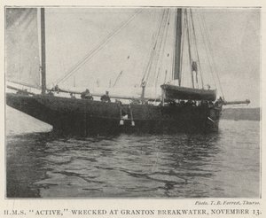 HMS Active, wrecked at Granton Breakwater, 13 November by English Photographer