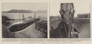 HMS Powerful in Dock at Kowloon, Hong Kong by English Photographer