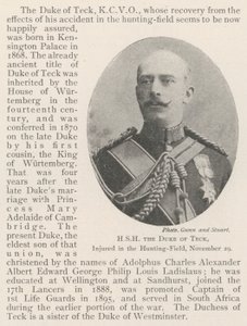 HSH the Duke of Teck, injured in the Hunting-Field, 29 November by English Photographer