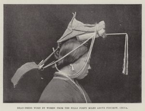 Head-Dress worn by Women from the Hills Forty Miles above Foochow, China by English Photographer