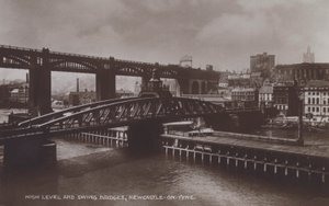 High Level and Swing Bridges, Newcastle-On-Tyne by English Photographer