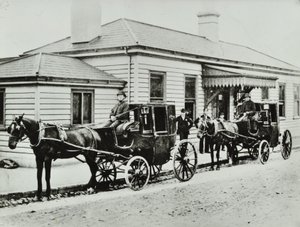 Horse-drawn cabs at Westbourne Park Station