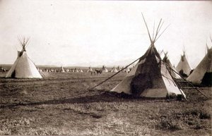 Indian Tents, photographed by the Royal Engineers on the Forty-Ninth Parallel by English Photographer