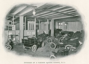 Interior of a garage, Queen Street, EC1 by English Photographer
