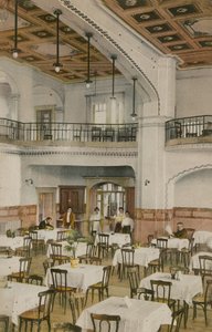 Interior of early twentieth century tearoom by English Photographer