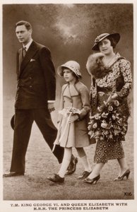 King George VI and Queen Elizabeth with their daughter Princess Elizabeth (later Queen Elizabeth II) by English Photographer