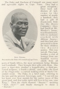 King Khama Presented to the Duke of Cornwall at Cape Town by English Photographer