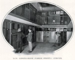 L.C.C. Lodging-House (Parker Street): Cubicles by English Photographer