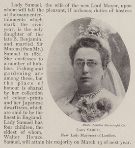 Lady Samuel, New Lady Mayoress of London by English Photographer