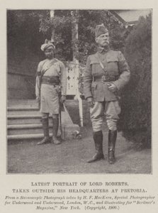 Latest Portrait of Lord Roberts, taken outside his Headquarters at Pretoria by English Photographer