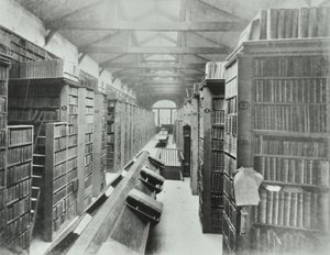 Library, Sion College, Victoria Embankment, City of London, 1885