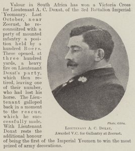 Lieutenant A C Doxat, awarded VC for Gallantry at Zeerust by English Photographer