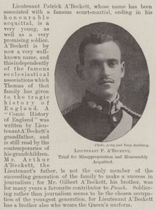 Lieutenant P ABeckett, tried for Misappropriation and Honourably acquitted by English Photographer