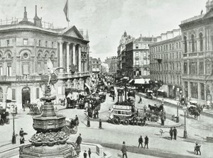 London Pavilion, Piccadilly Circus, Westminster: looking east, 1896