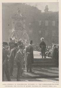 Lord Roberts at Manchester, 10 October, the Commander-in-Chief unveiling the Statue of Queen Victoria by Onslow Ford, RA by English Photographer