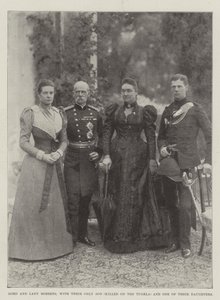 Lord and Lady Roberts, with their Only Son (killed on the Tugela) and One of their Daughters by English Photographer