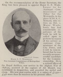 Major E F Wodehouse, New Assistant Commissioner of Metropolitan Police by English Photographer