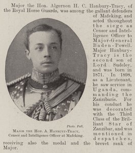 Major the Honourable A Hanbury-Tracy, Censor and Intelligence Officer at Mafeking by English Photographer