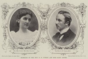 Marriage of the Honourable G N Curzon and Miss Mary Leiter by English Photographer