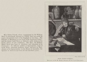 Miss Baden-Powell, engaged to Sir W Berry, Speaker of the Cape Parliament by English Photographer