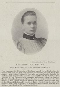 Miss Selina Fox, MB, BS, First Woman Graduate in Medicine of Durham by English Photographer