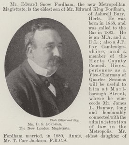 Mr E S Fordham, the New London Magistrate by English Photographer