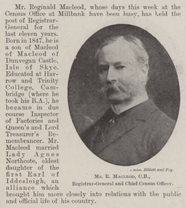 Mr R Macleod, CB, Registrar-General and Chief Census Officer by English Photographer