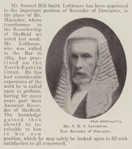 Mr S H S Lofthouse, New Recorder of Doncaster by English Photographer