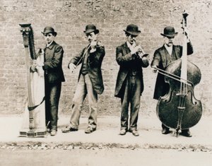 Musicians in Greenwich in 1884 by English Photographer