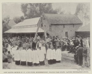 New Native Church of St. Augustine, Modderspoort, Orange Free State, Laying Foundation-Stone by English Photographer