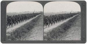North Staffords on the march in France