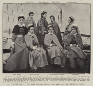 Off to the Front, the Army Nursing Sisters who left on the Braemar Castle by English Photographer