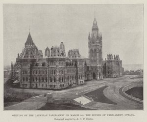 Opening of the Canadian Parliament on 16 March, the Houses of Parliament, Ottawa by English Photographer