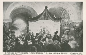 Opening of the Old Bailey by the King and Queen, 27 February 1907 by English Photographer