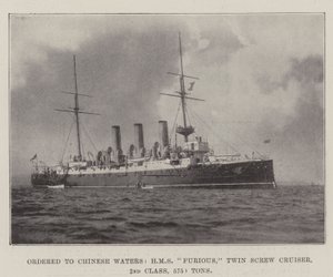 Ordered to Chinese Waters, HMS Furious, Twin Screw Cruiser, 2nd Class, 5750 Tons by English Photographer