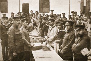 Parcels Arriving from Home, Handforth, illustration from German Prisoners in Great Britain by English Photographer