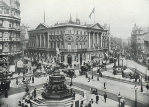 Piccadilly Circus, Showing the Shaftesbury Memorial Fountain and the London Pavilion by English Photographer