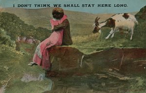 Postcard of lovers on a cliff, sent in 1913