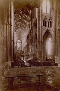 Postcard with an image of the interior of Westminster Abbey by English Photographer