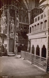 Postcard with an image of the interior of the Henry V Chantry in Westminster Abbey by English Photographer