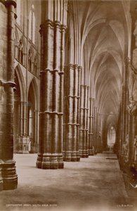 Postcard with an image of the south aisle of Westminster Abbey by English Photographer