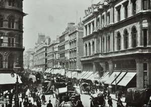 Poultry, looking west to Cheapside, City of London, 1890